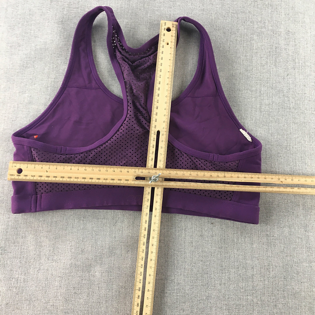 Lorna Jane Womens Sports Bra Size XS Purple Sleeveless Cropped Top