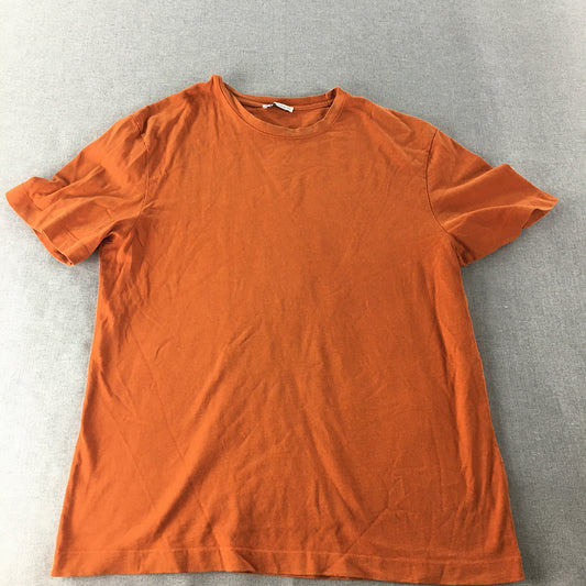 Zara Womens T-Shirt Size XL Orange Short Sleeve Crew Neck Top