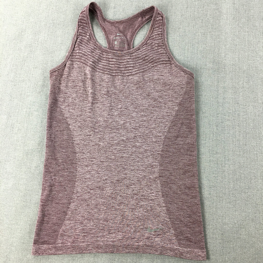 Nike Womens Tank Top Size XS Purple Sleeveless Dri-Fit Shirt