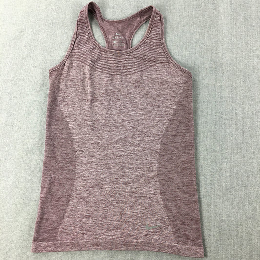 Nike Womens Tank Top Size XS Purple Sleeveless Dri-Fit Shirt