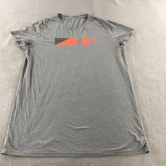 Under Armour Mens T-Shirt Size L Grey Short Sleeve Logo Tee