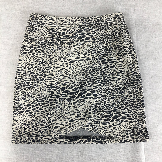 Sea Soul Womens Mini Skirt Size S White Navy Blue Dot Knit