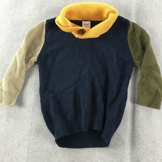 Seed Heritage Baby Knit Sweater Size 1 (12 - 18 Months) Navy Blue Jumper