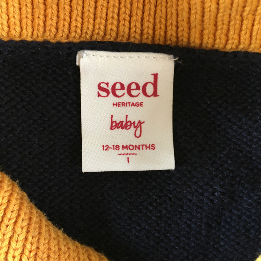 Seed Heritage Baby Knit Sweater Size 1 (12 - 18 Months) Navy Blue Jumper