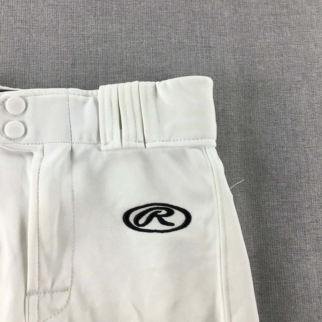 Rawlings Baseball Kids Boys Pants Size S White Knickers Logo