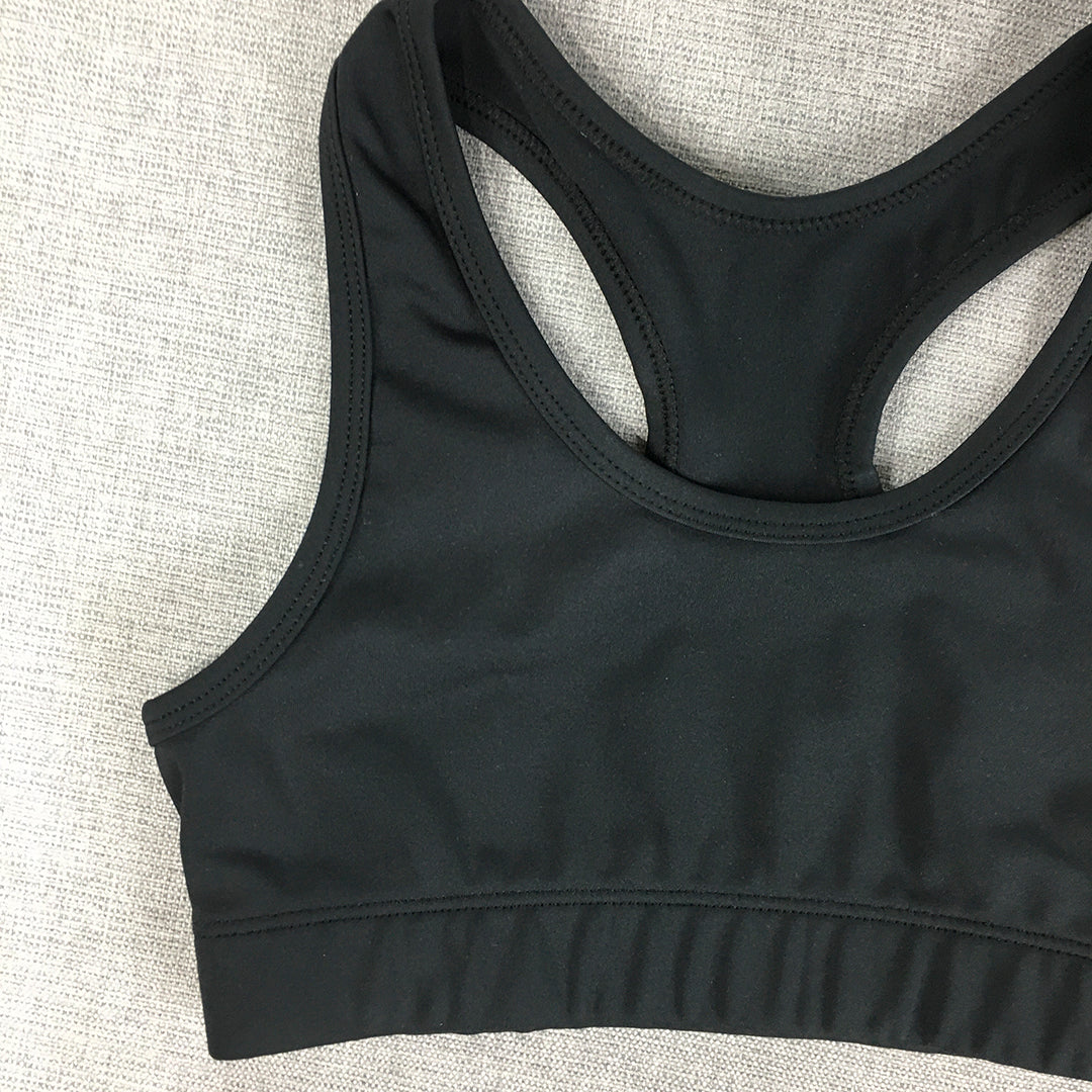 Ell & Voo Kids Girls Sports Bra Size 8 Black Yoga Gym Cropped Top