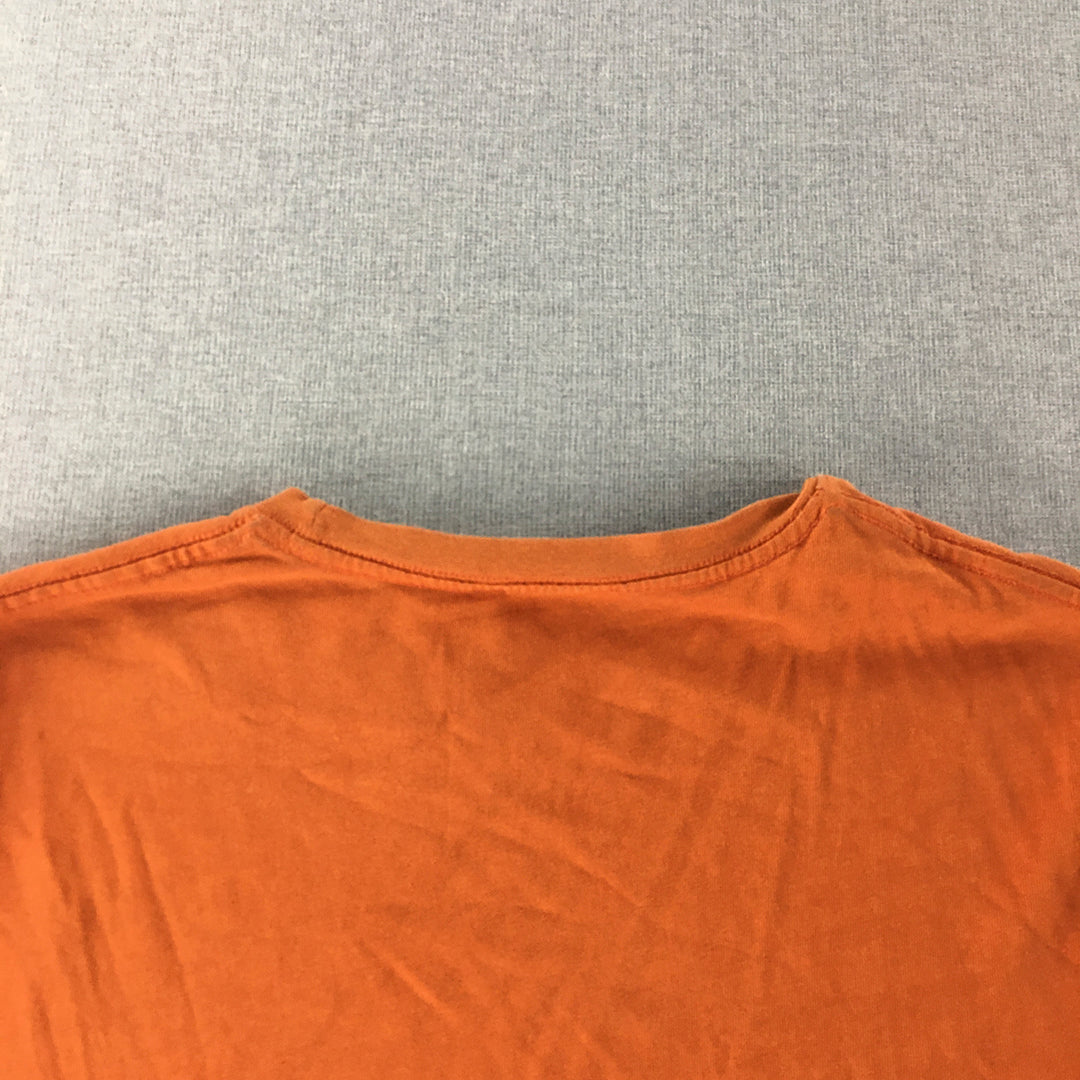 Zara Womens T-Shirt Size XL Orange Short Sleeve Crew Neck Top