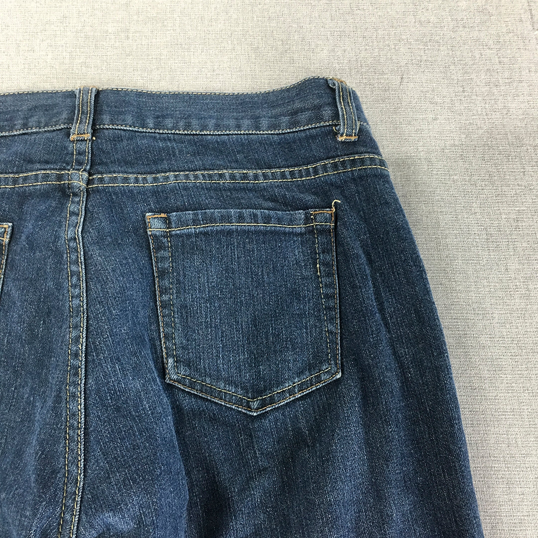 Denim Republic Womens Capri Jeans Size 10 (W30) Blue Slim Straight Cropped