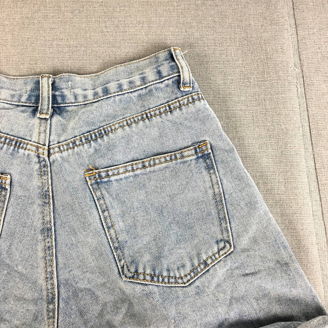 Ally Womens Denim Shorts Size 8 Blue Light Wash Pockets