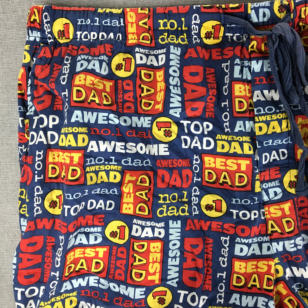 Peter Alexander Mens Sleep Shorts Size 3XL Blue Red Best Dad Pajama