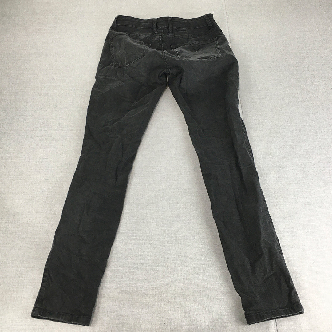 Guess Womens Skinny Jeans Size 26 Black Dark Wash Pockets Denim