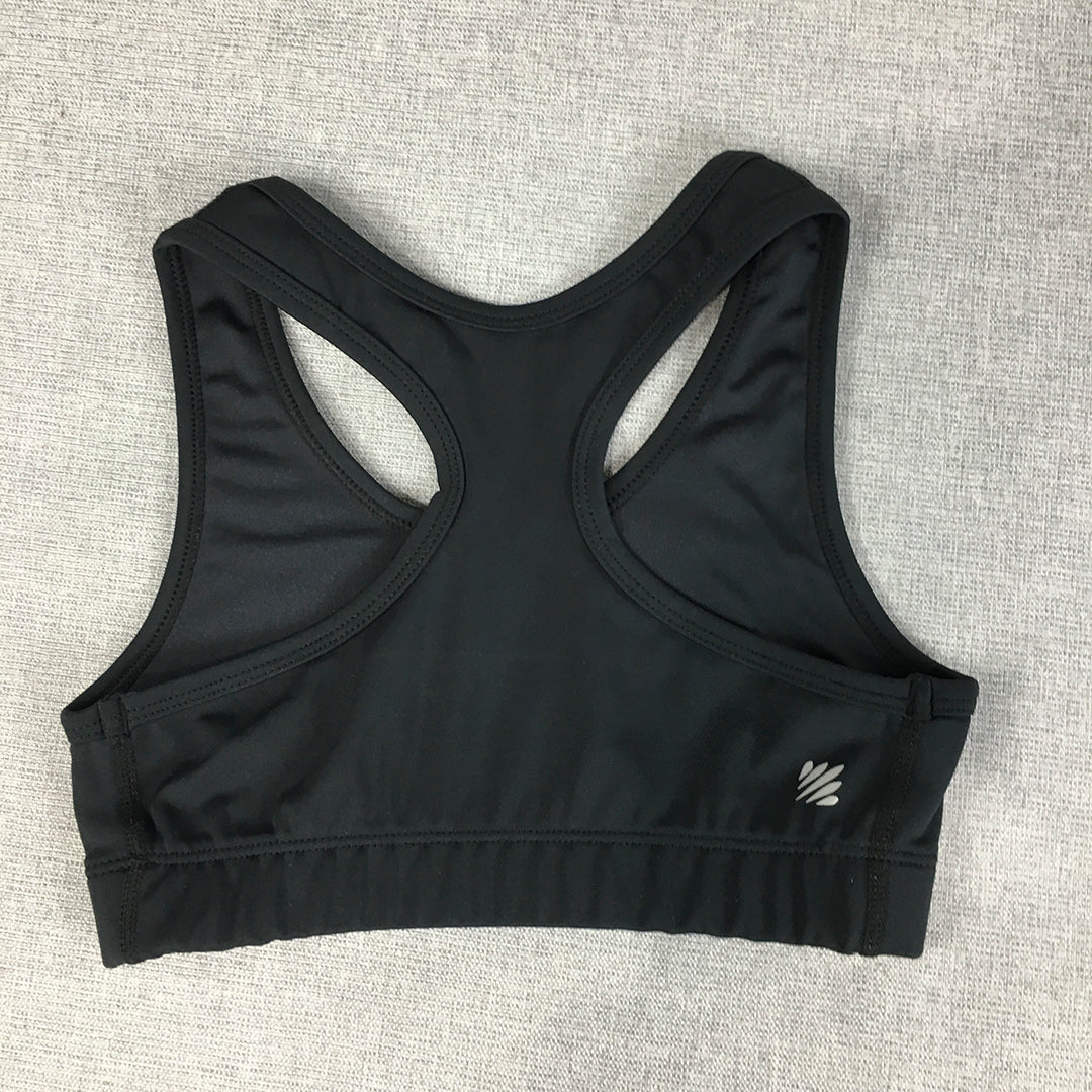 Ell & Voo Kids Girls Sports Bra Size 8 Black Yoga Gym Cropped Top