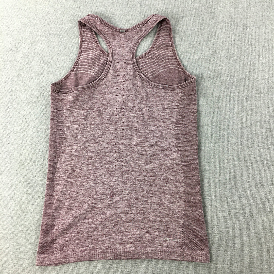 Nike Womens Tank Top Size XS Purple Sleeveless Dri-Fit Shirt