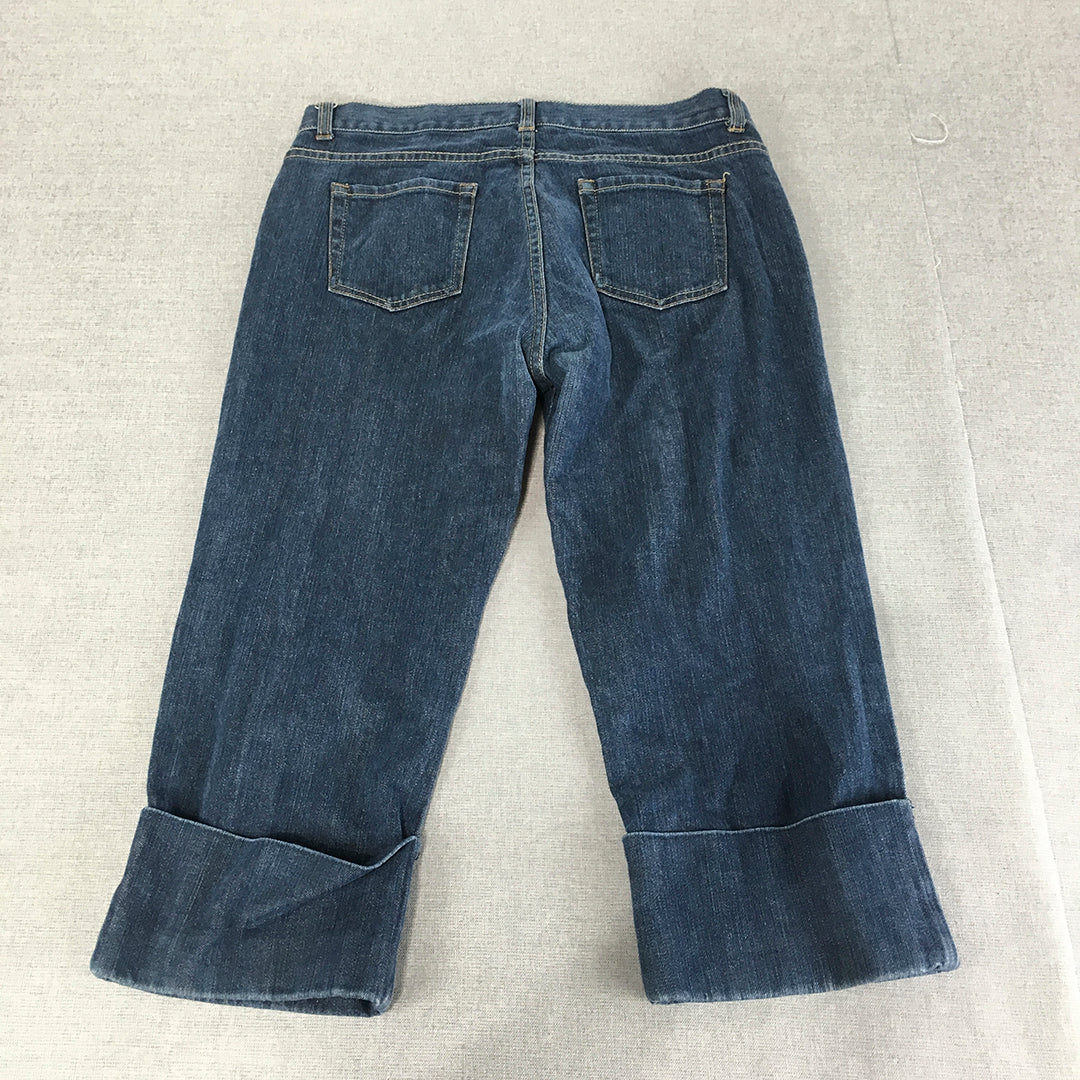 Denim Republic Womens Capri Jeans Size 10 (W30) Blue Slim Straight Cropped