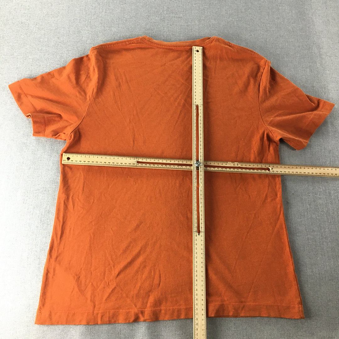 Zara Womens T-Shirt Size XL Orange Short Sleeve Crew Neck Top