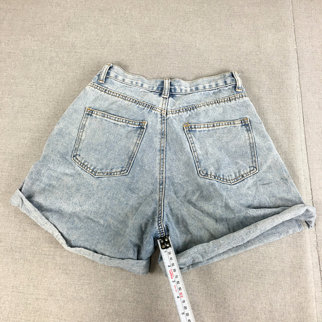 Ally Womens Denim Shorts Size 8 Blue Light Wash Pockets