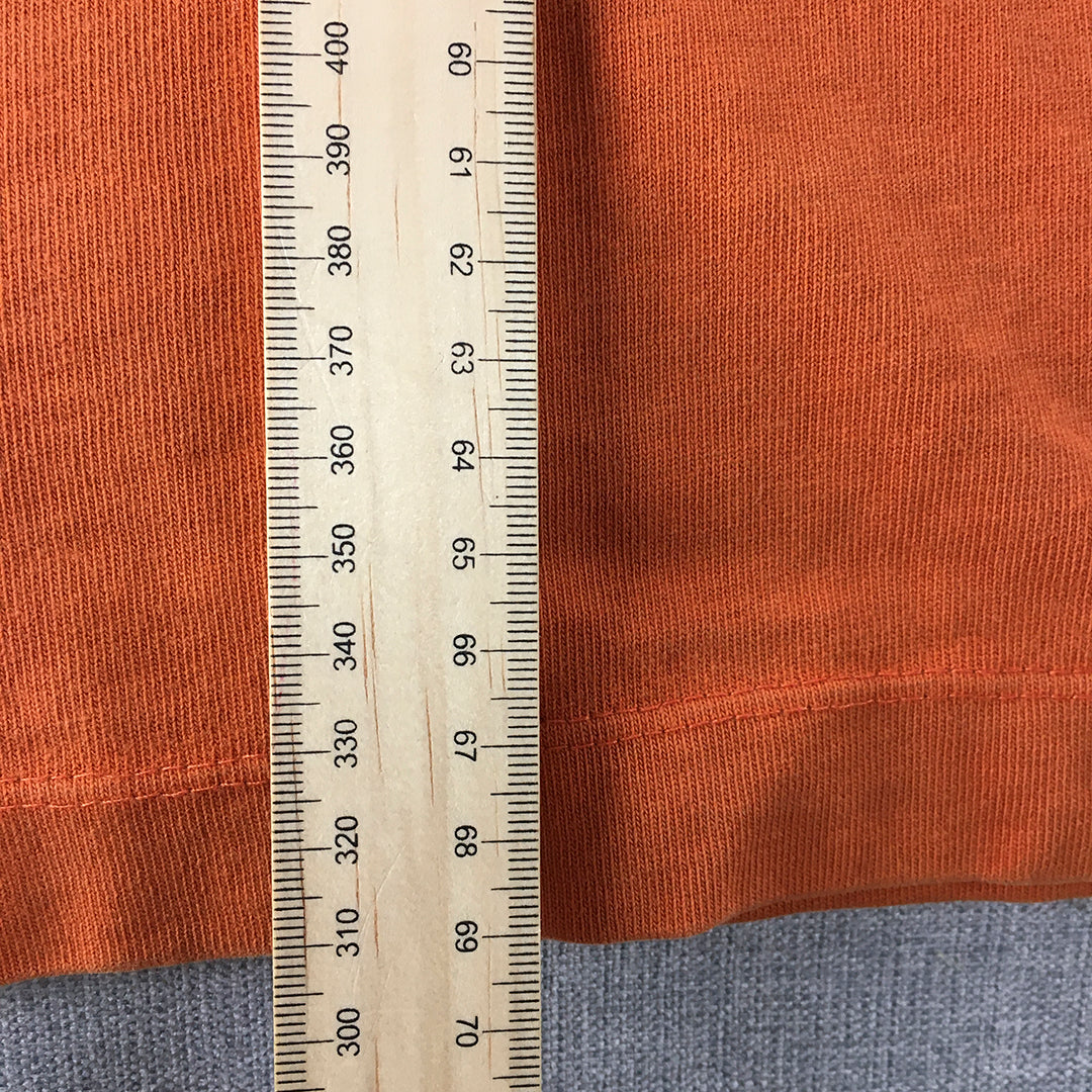 Zara Womens T-Shirt Size XL Orange Short Sleeve Crew Neck Top