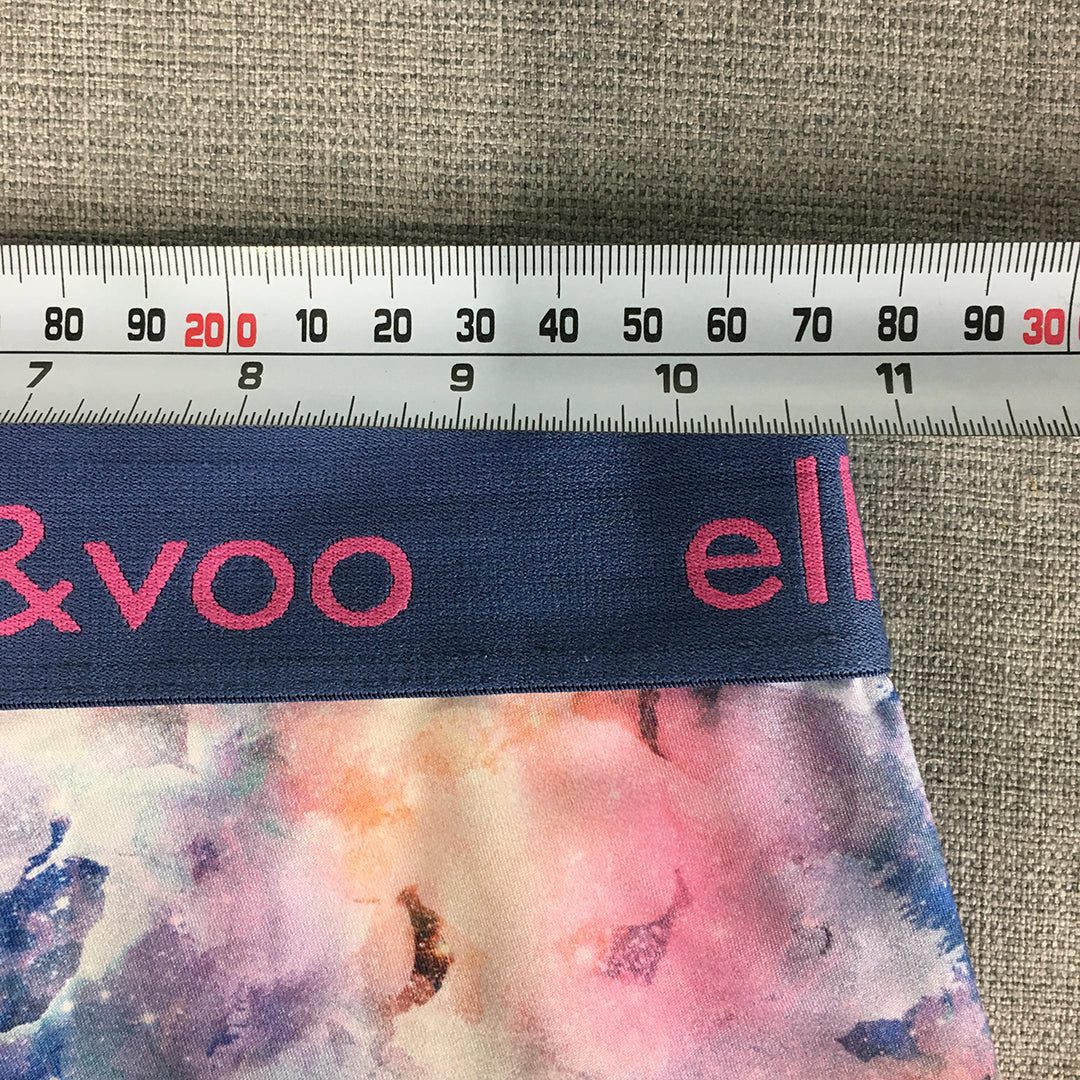 Ell & Voo Kids Girls Legging Shorts Size 14 White Pink Blue Floral Activewear