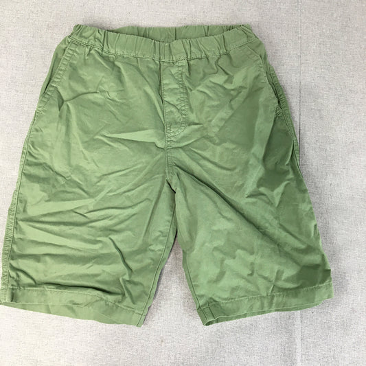 Uniqlo Kids Boys Chino Shorts Size 11 - 12 Yrs Khaki Green Pockets Elastic Waist