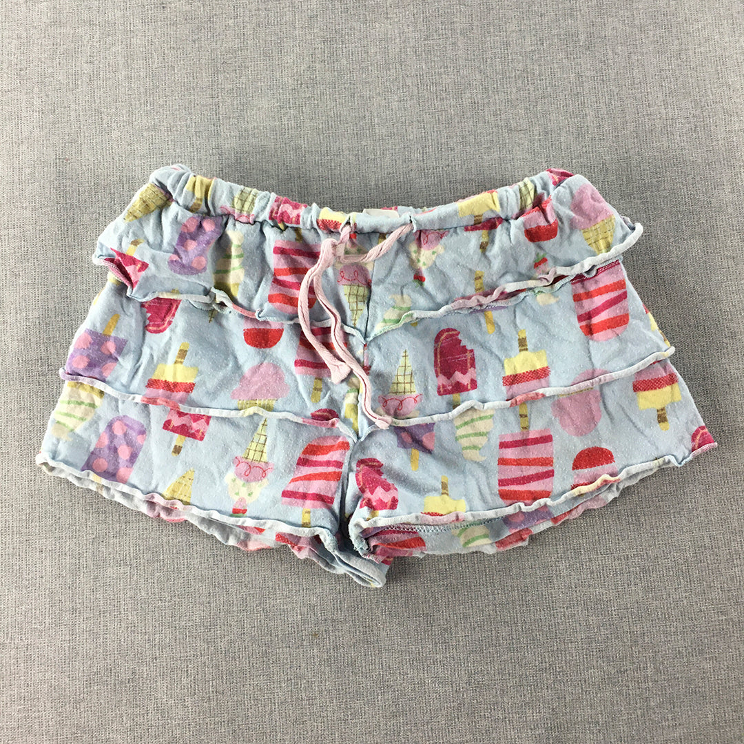 Peter Alexander Jnr Kids Girls Shorts Size 6 Blue Elastic Waist Pajama Sleep