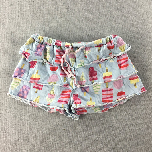 Peter Alexander Jnr Kids Girls Shorts Size 6 Blue Elastic Waist Pajama Sleep