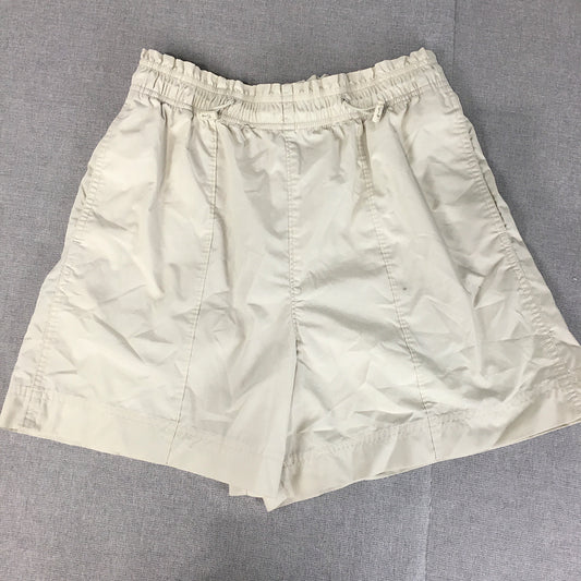 Uniqlo Womens Shorts Size S Cream Beige Drawstring Elastic Waist Pockets