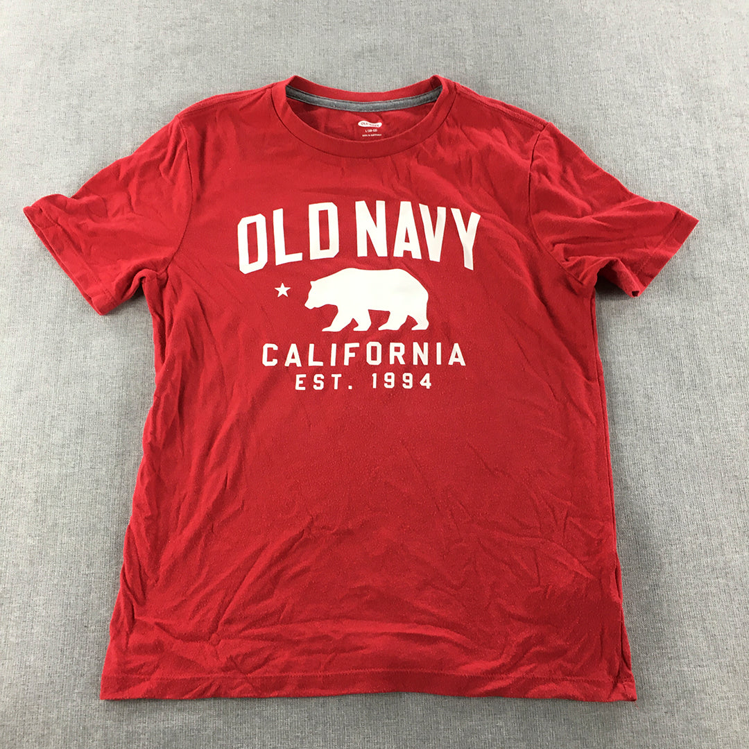 Old Navy Kids Boys T-Shirt Youth Size L (10 - 12 Years) Red California USA Top