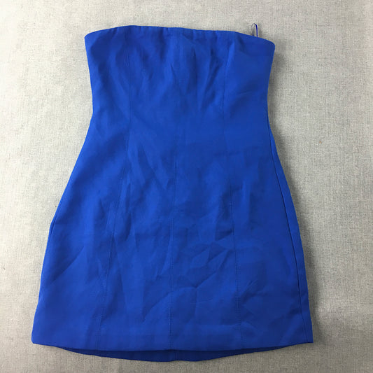 Valleygirl Womens Strapless Mini Dress Size 8 Blue