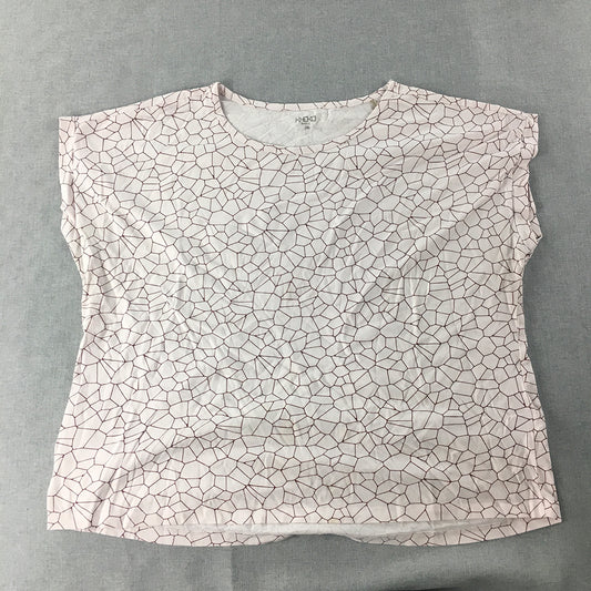 Khoko Womens Top Size 2XL Pink Patterned Short Sleeve T-Shirt Crew Neck