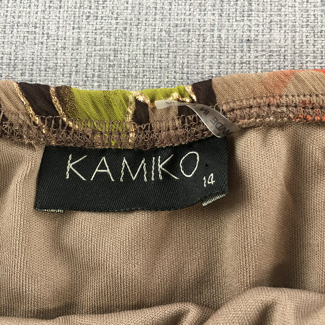 Kamiko Womens Maxi Skirt Size 14 Brown Floral