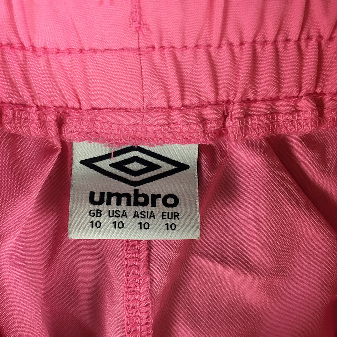 Umbro Kids Girls Shorts Size 10 Pink Drawstring Elastic Waist Logo