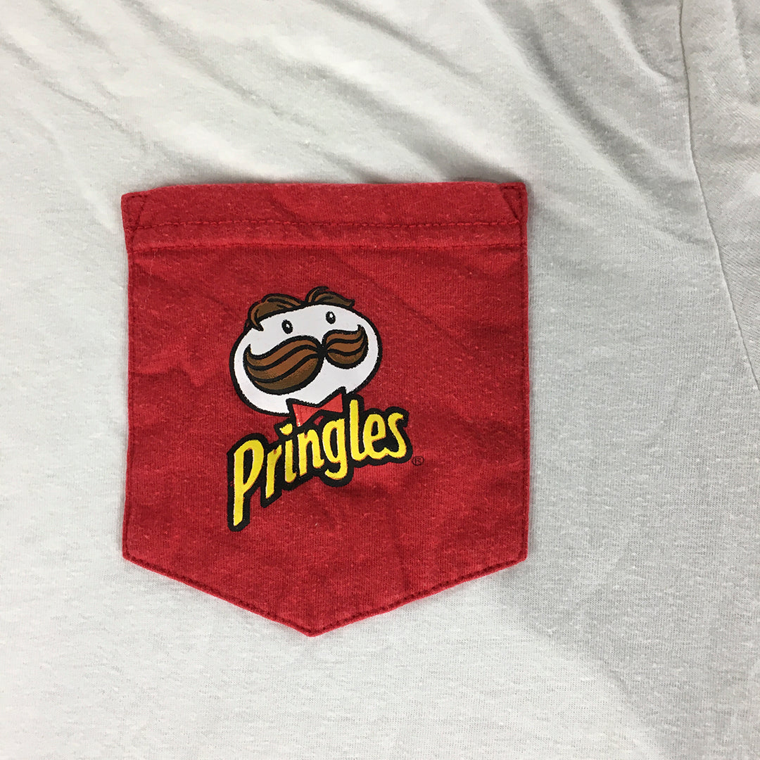 Pringles T-Shirt Adult Size M White Red Pocket Logo Tee