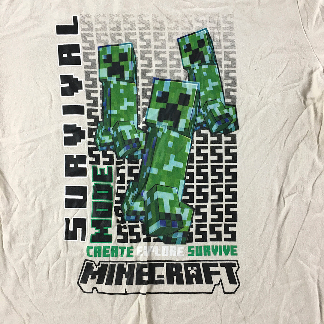 Minecraft Kids Boys T-Shirt Size 14 Brown Creeper Short Sleeve Top