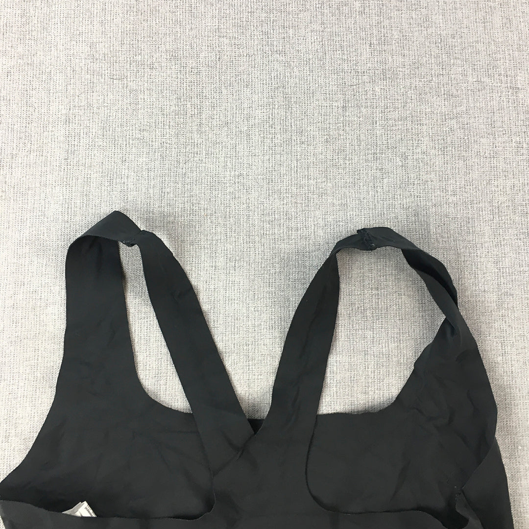 Calvin Klein Womens Sports Bra Size M Black Logo Sleeveless Cropped Top