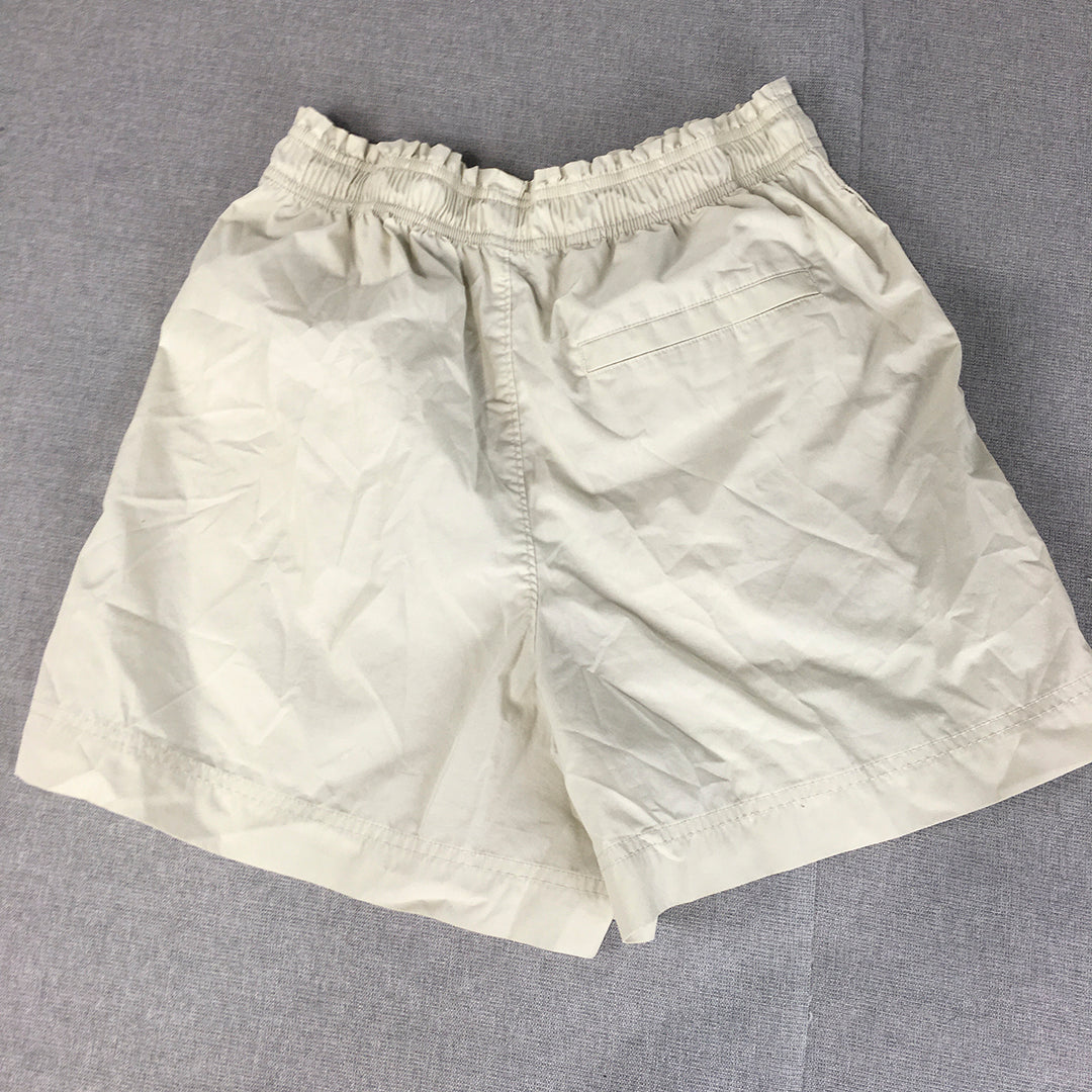 Uniqlo Womens Shorts Size S Cream Beige Drawstring Elastic Waist Pockets