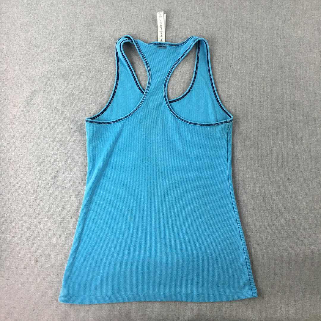 Lorna Jane Womens Tank Top Size M Sleeveless Knit Shirt Blue