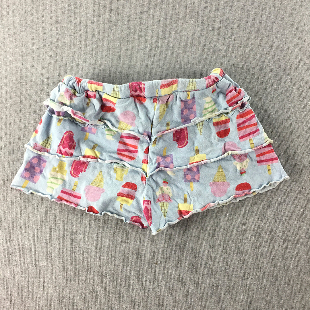 Peter Alexander Jnr Kids Girls Shorts Size 6 Blue Elastic Waist Pajama Sleep