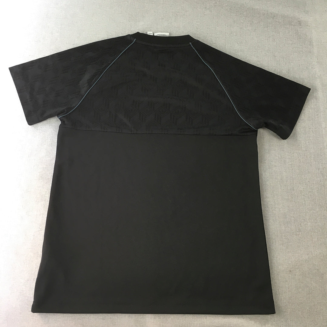 Adidas Mens T-Shirt Size M Black Trefoil Logo Crew Neck Short Sleeve Tee