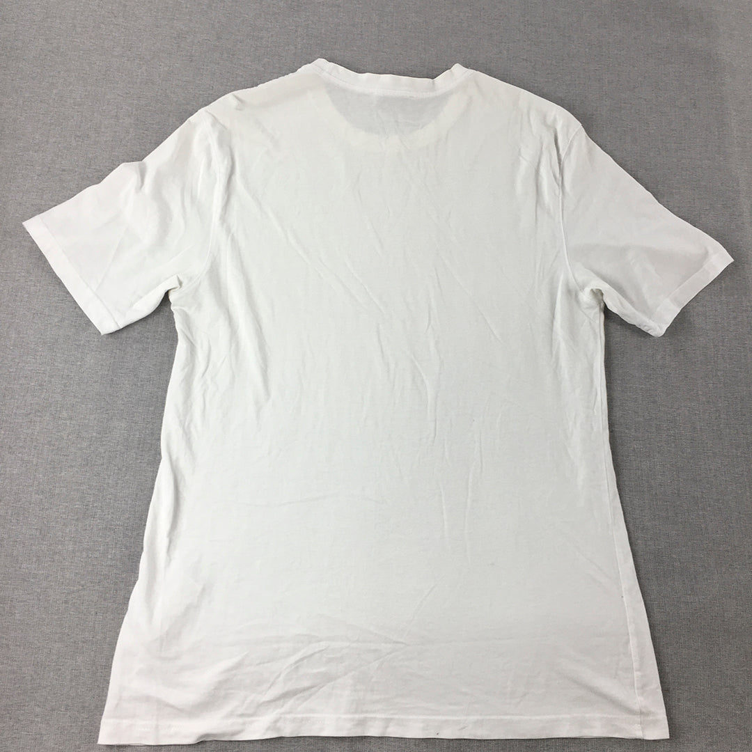 Zara Mens T-Shirt Size M White Short Sleeve Crew Neck Tee