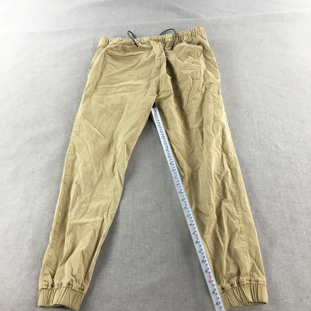 American Eagle Mens Jogger Pants Size M Brown Elastic Waist Cuffs