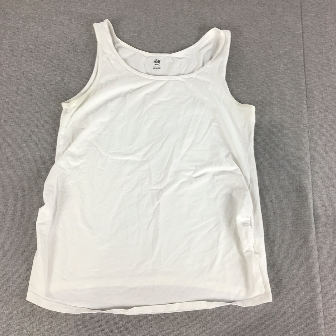 H&M Mama Womens Tank Top Size L White Sleeveless Singlet Shirt Maternity