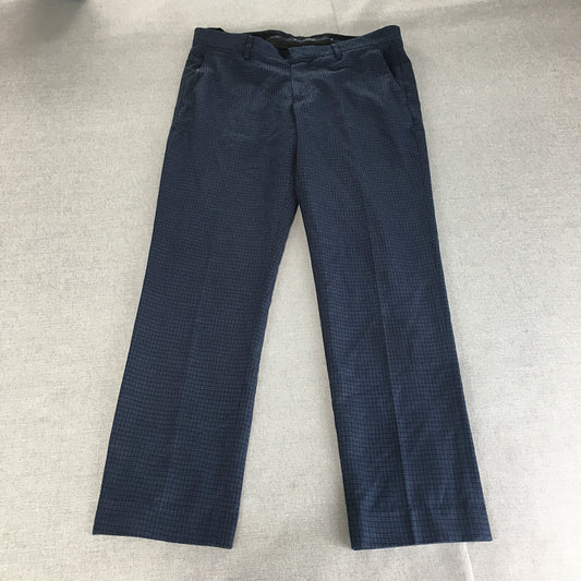 Louis Philippe Mens Dress Pants Size 34 Blue Straight Leg Formal