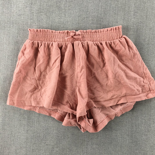 H&M Kids Girls Shorts Size 8 - 9 Years Pink Elastic Waist