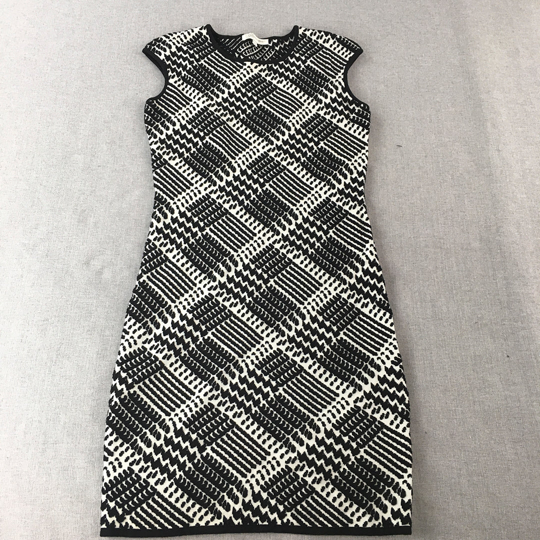 Glamorous Womens Pencil Dress Size XS Black White Checkered Knit Mini