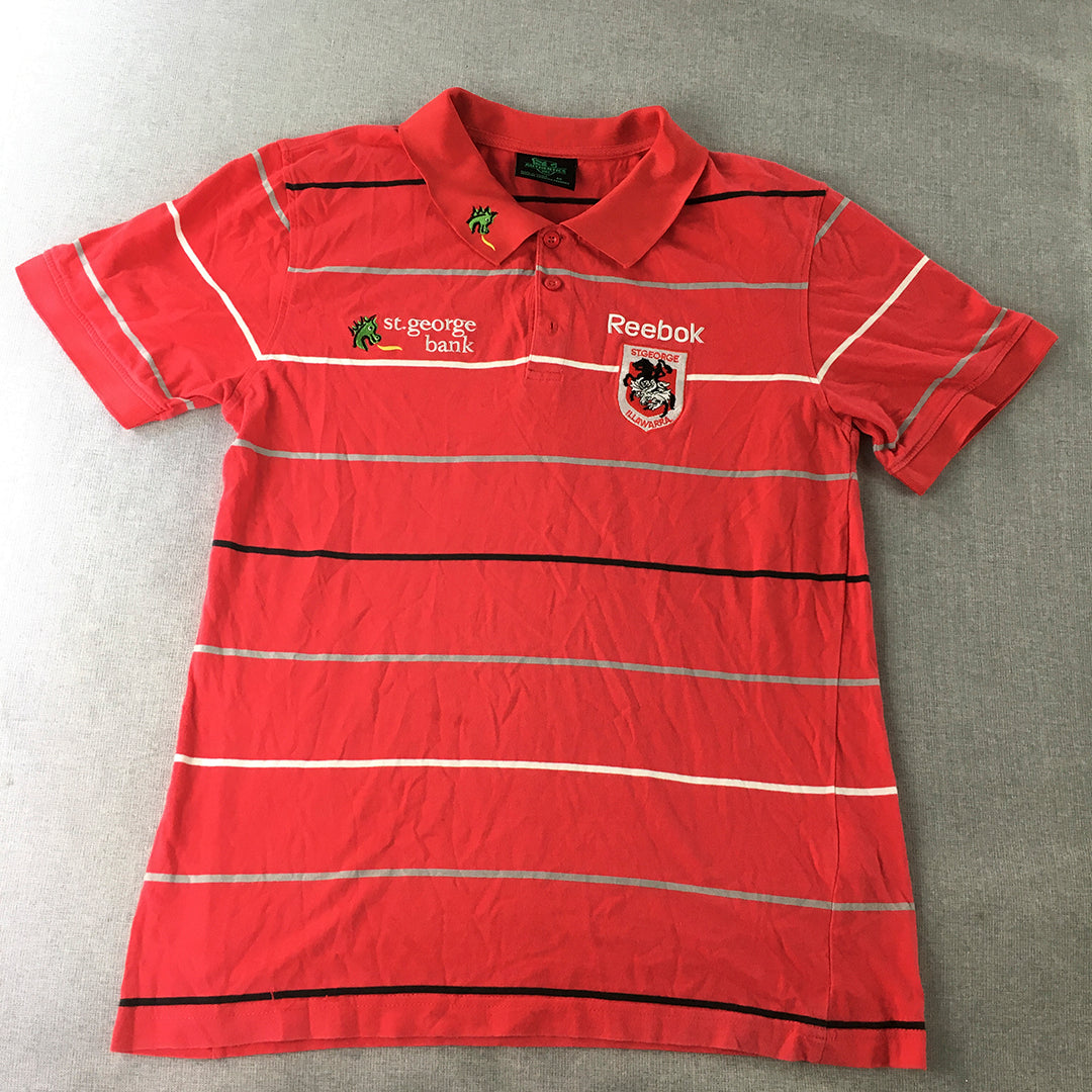 St. George Dragons Mens Polo Shirt Size M Red Reebok NRL Rugby League