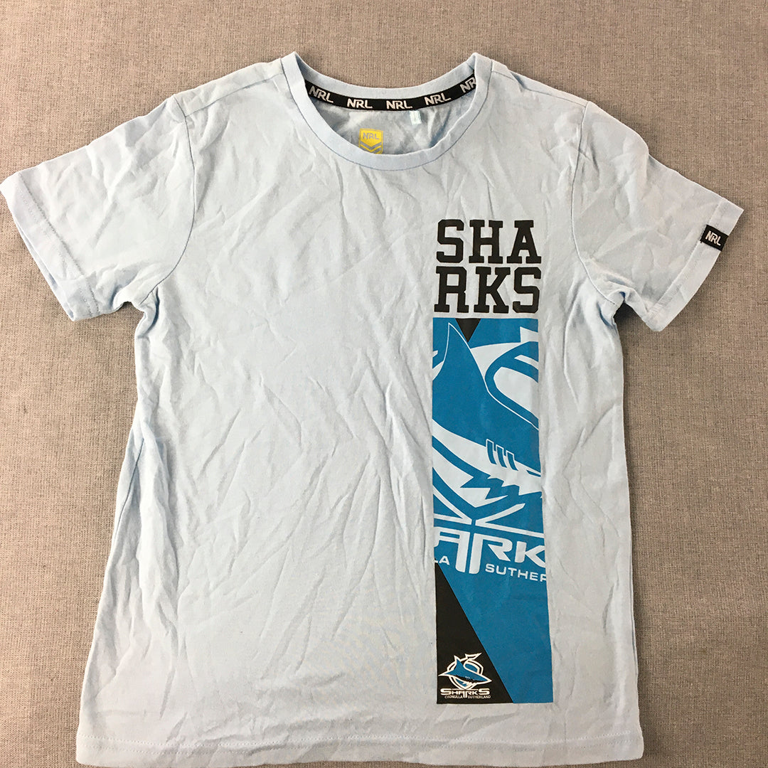 Cronulla Sharks Kids Boys T-Shirt Size 8 Years Blue NRL Rugby League