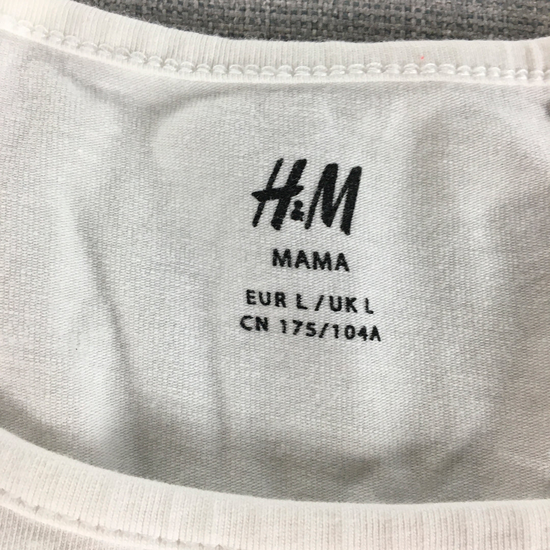 H&M Mama Womens Tank Top Size L White Sleeveless Singlet Shirt Maternity