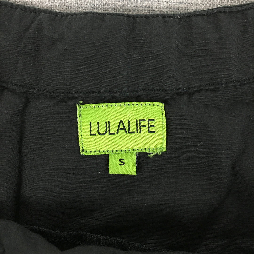 Lulalife Womens A-Line Dress Size S Black Knee Length Spaghetti Strap