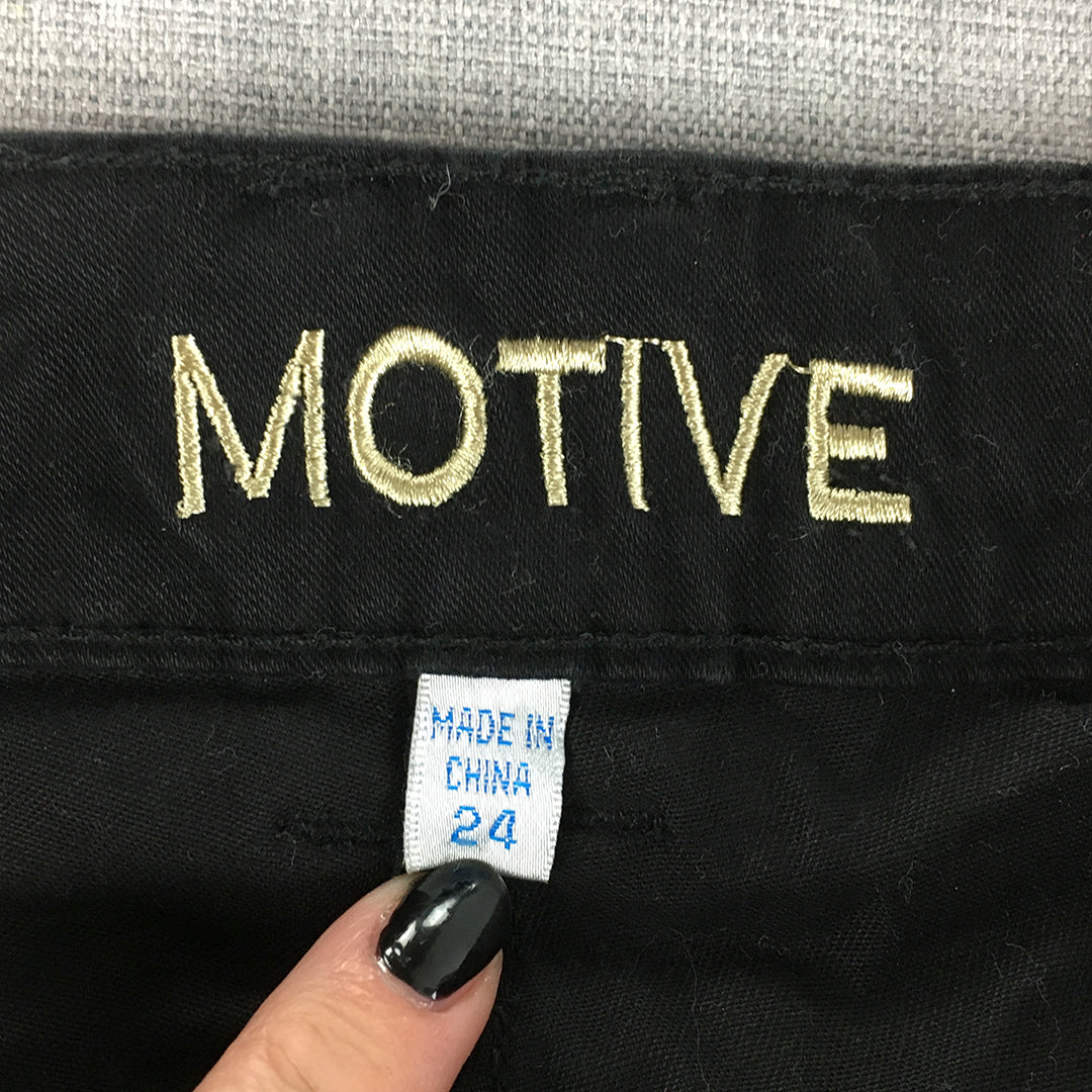 Motive Womens Jeans Size 24 (W40) Black Stretch Denim Pockets