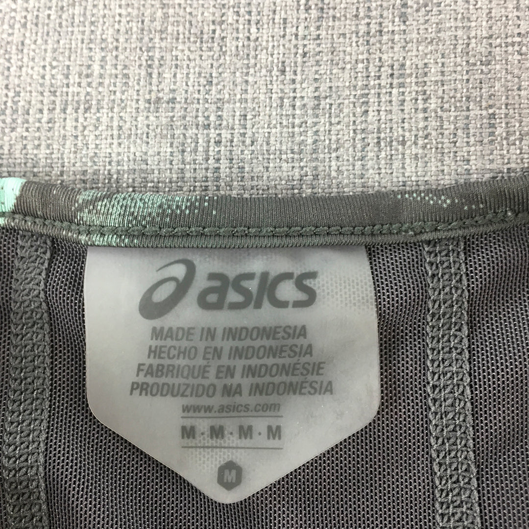 Asics Womens Sports Bra Size M Grey Blue Sleeveless Cropped Top